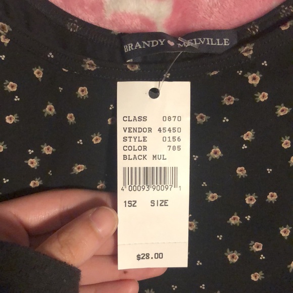 Brand New Brandy Melville Black Dress With Flowers - Picture 5 of 8